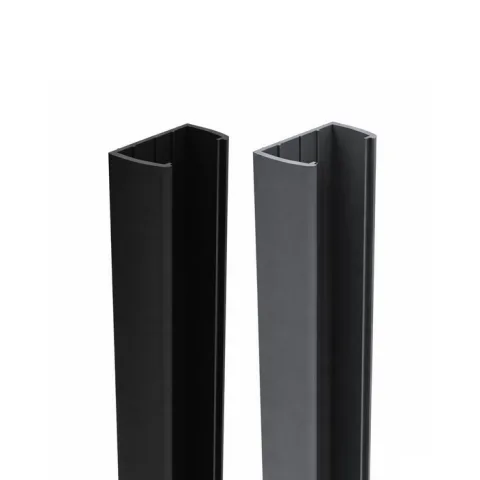 Aluminium muurprofiel 'Fiberdeck' - Antra/zwart