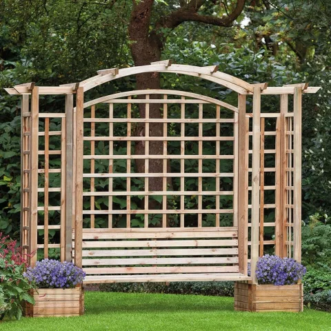 Geïmpregneerde Pergola bloembak & bank