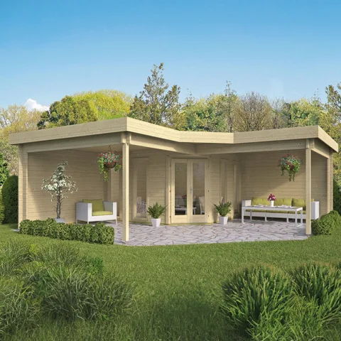 Poolhouse Blokhut 'Jutka' - 6,78 x 6,78 m