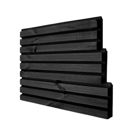 Thermowood blokprofiel triple zwart - 2,7 cm dik