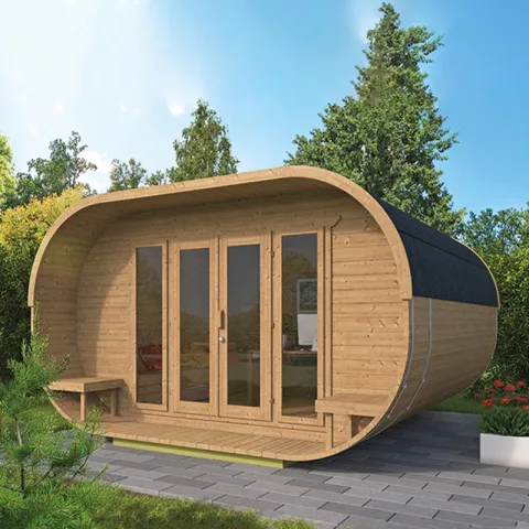 Camping 'Oval' - Thermowood - 4 x 4 m