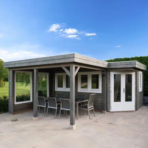 Tuinhuis met overkapping 'Finn' - Vuren - 6 x 4,8 m