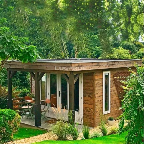 Tuinhuis met overkapping 'Sem' - Vuren - 3,6 x 4,2 m