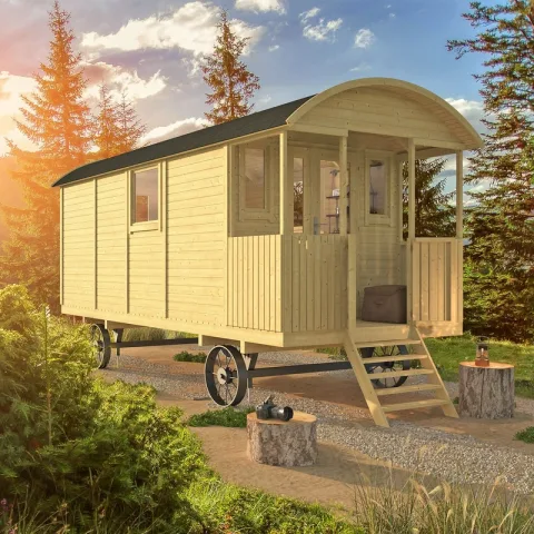 Zigeunerwagen 'Kathy' - Vuren - 5 x 2,4 m