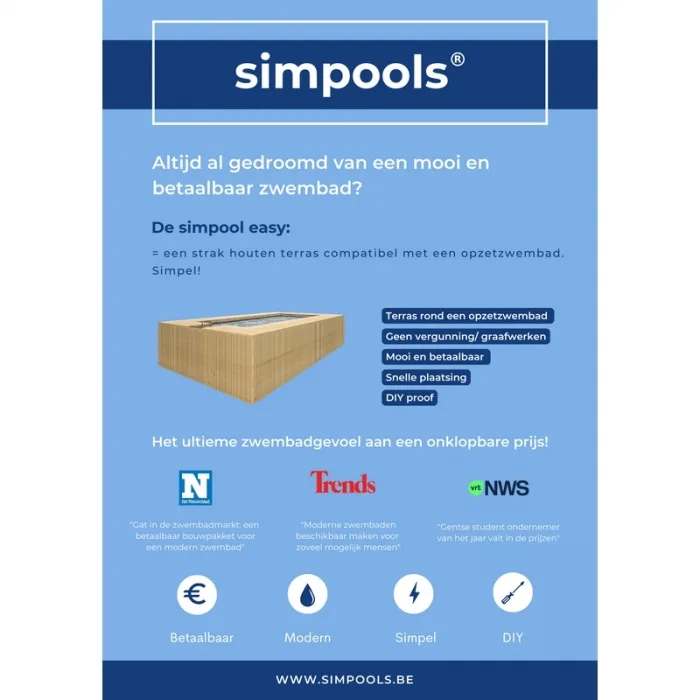 Simpool 4 Easy - Houten ombouw voor zwembad