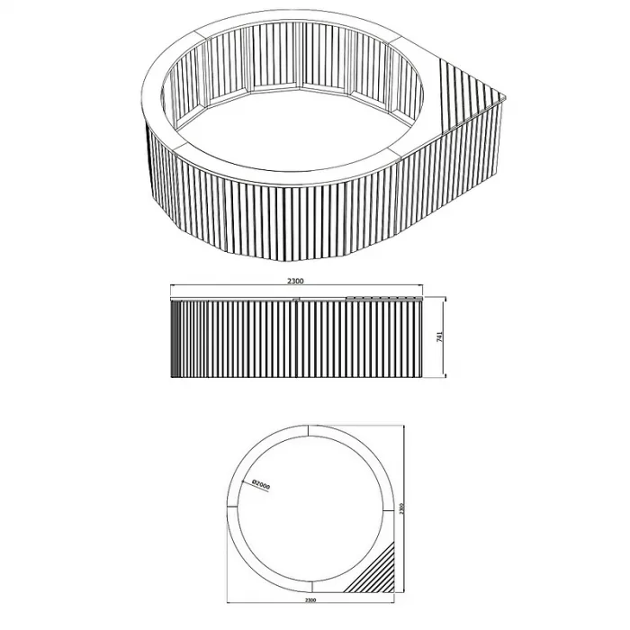 Simtub 4 - Houten omkadering met hottub
