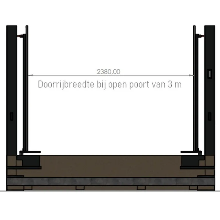 Automatische aluminium poort - 'Aldea' zwart