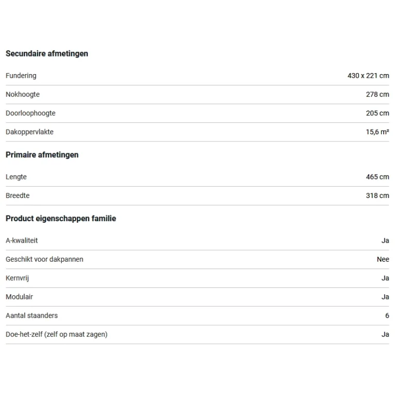 Kapschuur 'Bergen L2' - Douglas - 4,65 x 3,18 m
