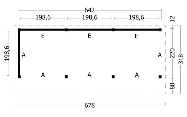 Kapschuur 'Bergen L6'- Douglas - 6,78 x 3,18 m