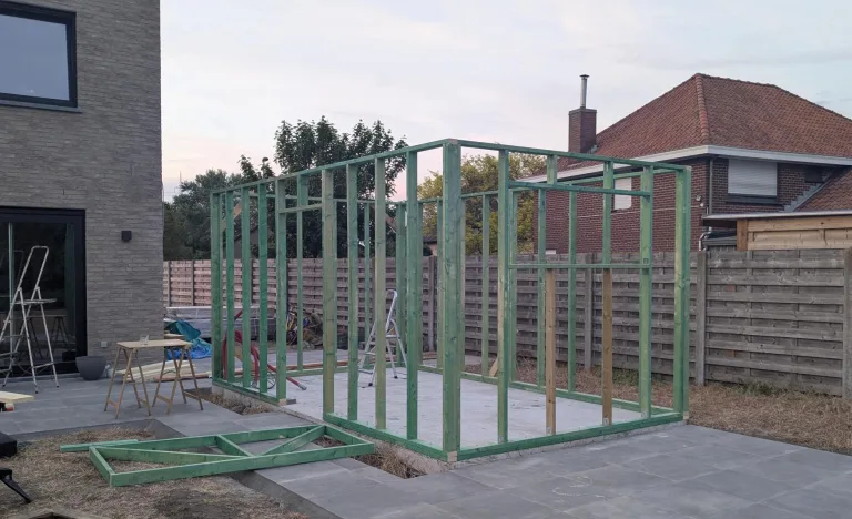 Vuren tuinhuis gebinte - 3 x 5 m