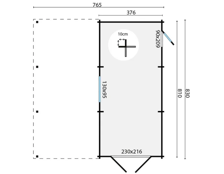Garage/Carport 'Berggren' - 7,65 x 8,3 m