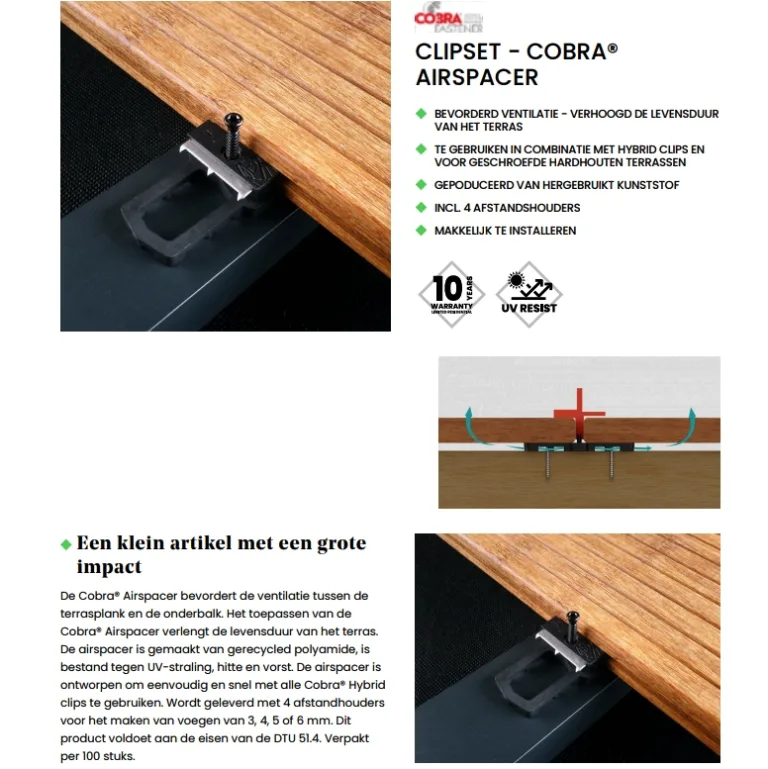 Cobra Hybride clips - incl. schroeven