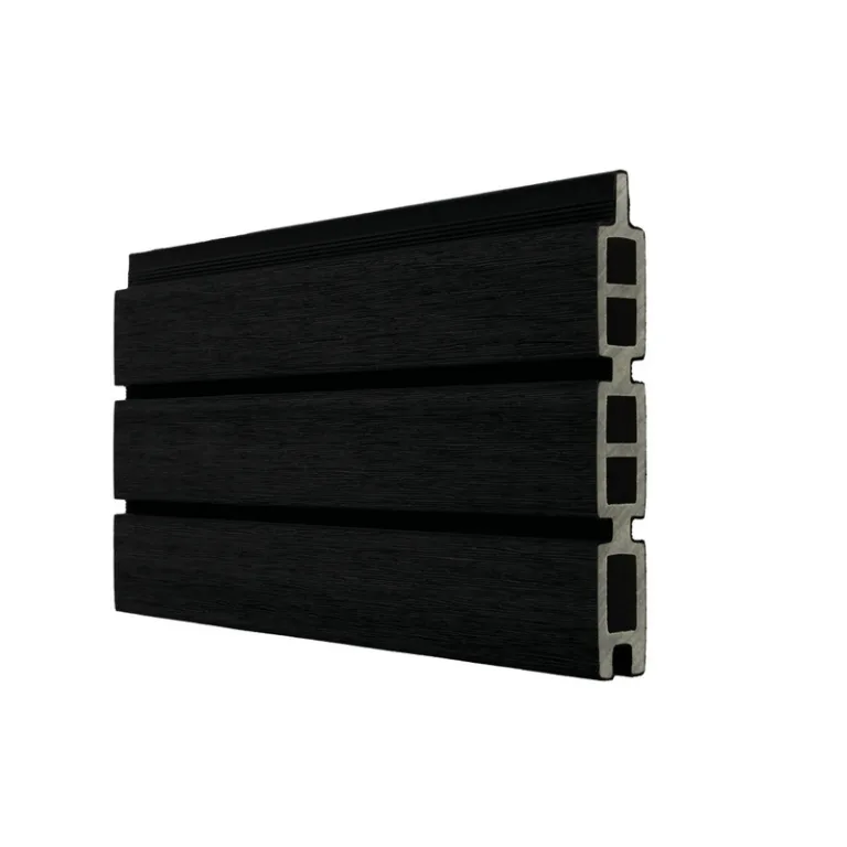 Composiet Plankenscherm 'Modern Triple' - Ebony black