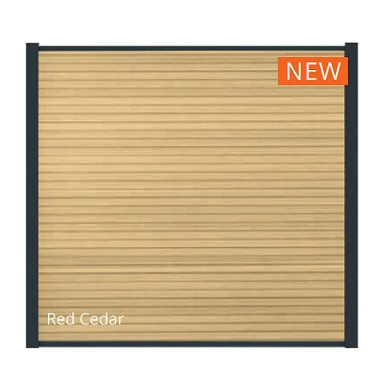 Composiet Plankenscherm 'Modern Triple' - Cedar