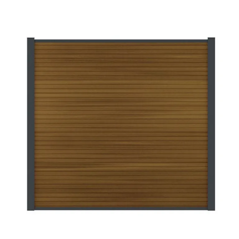 Composiet Plankenscherm 'Modern Triple' - Teak