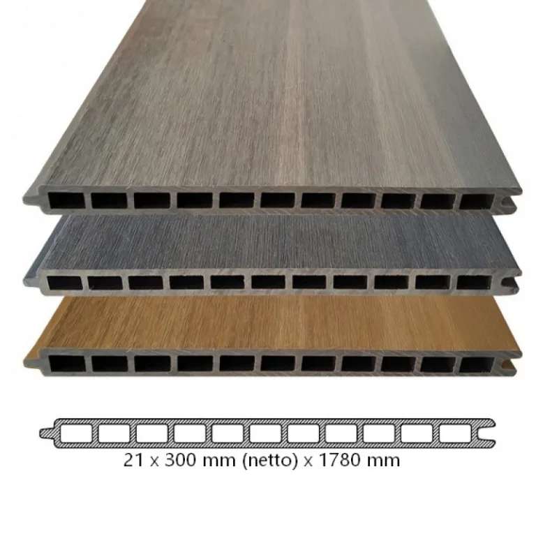 Composiet Plankenscherm 'Premium XL' - Light grey