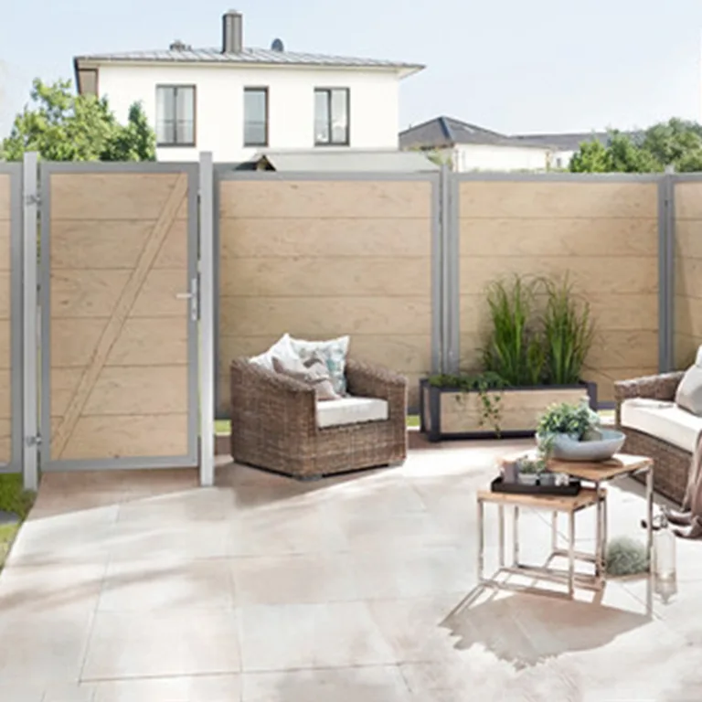 Composiet Tuinscherm 'Alu-Design' - Zand