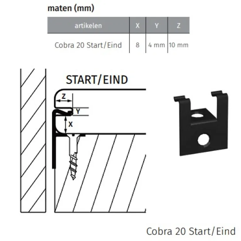 Cobra Hybride clips - incl. schroeven