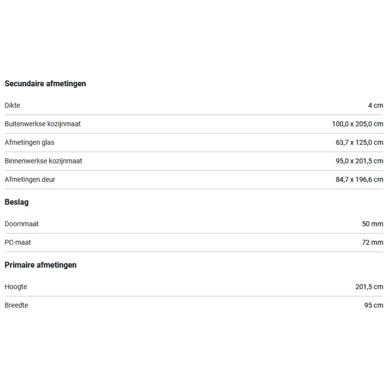 Douglas Enkele deur 6-ruits- Rechtsdraaiend