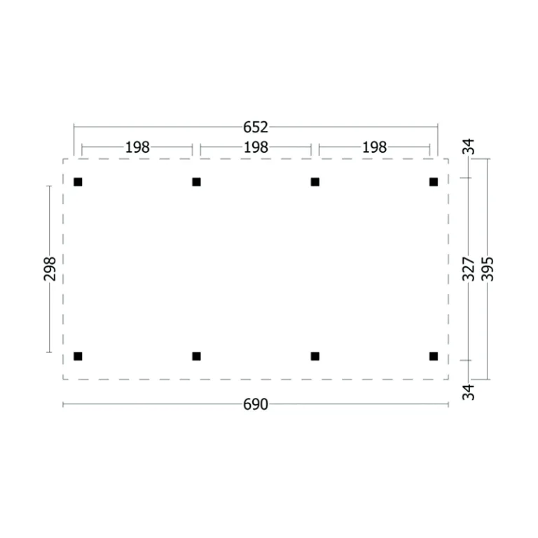 Overkapping 'Hamar L5' - Douglas - 6,9 x 3,95 m