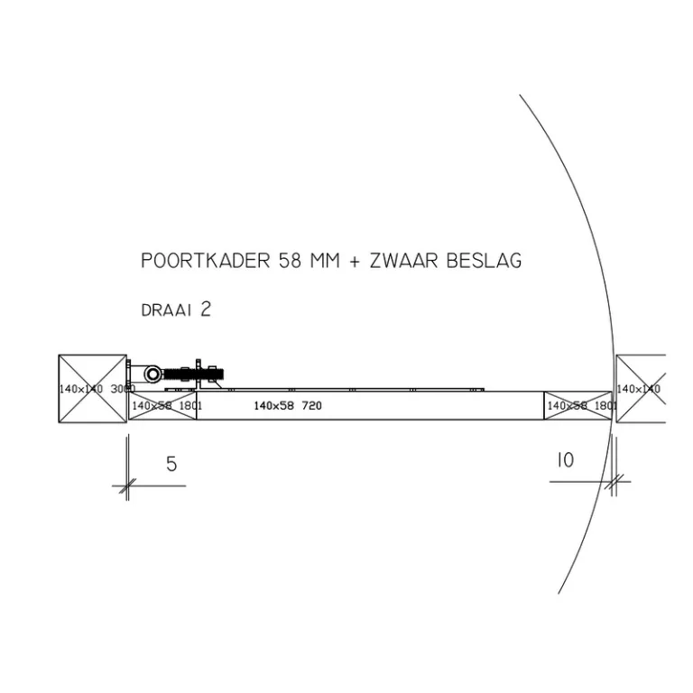 Draaipoort 'Santander' - Iroko/Padouk