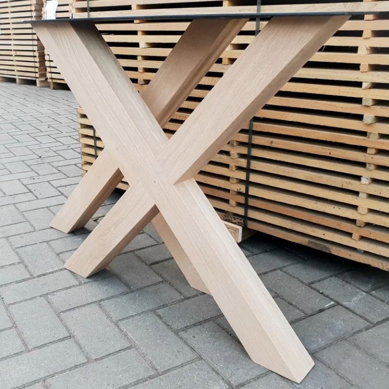Eiken X (tafel)onderstel - massief/rustiek