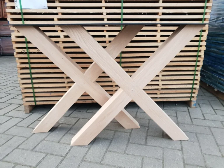 Eiken X (tafel)onderstel - massief/rustiek
