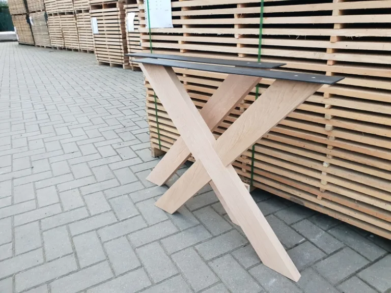 Eiken X (tafel)onderstel - massief/rustiek