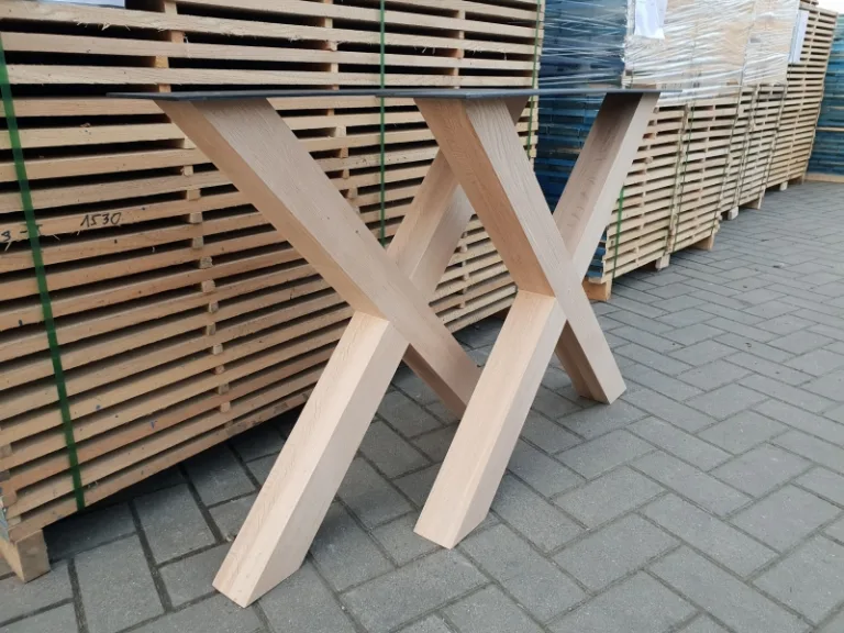 Eiken X (tafel)onderstel - massief/rustiek