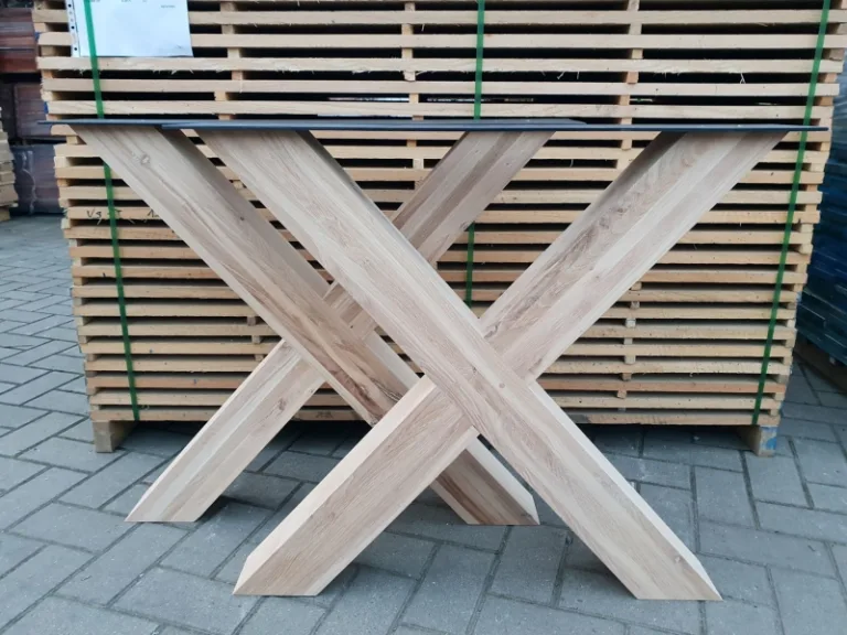Eiken X (tafel)onderstel - massief/rustiek