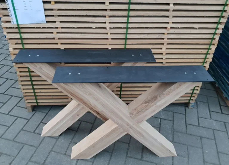 Eiken X (tafel)onderstel - massief/rustiek