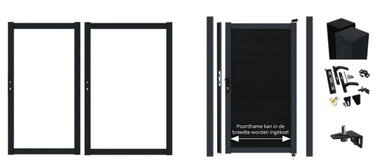 Aluminium poortkader - Composietplanken