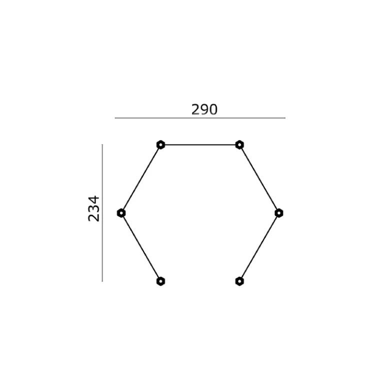 Prieel 'Middel' - Grenen - 2,3 x 2,9 m