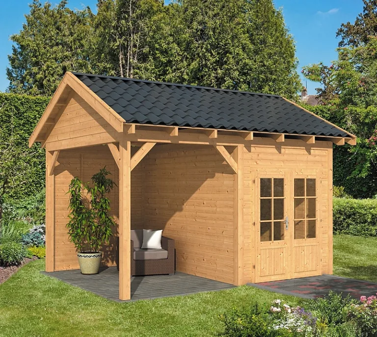 Tuinhuis met overkapping 'Hamar' - Douglas - 4,78 x 3,95 m