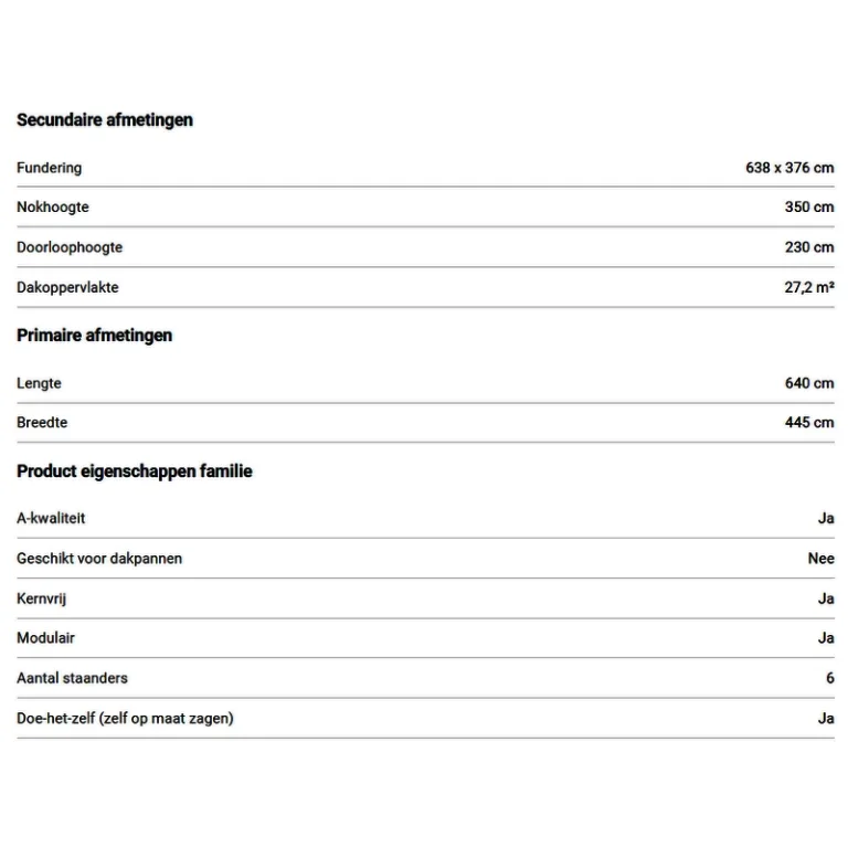 Overkapping 'Hamar XL1' - Douglas - 6,75 x 4,45 m