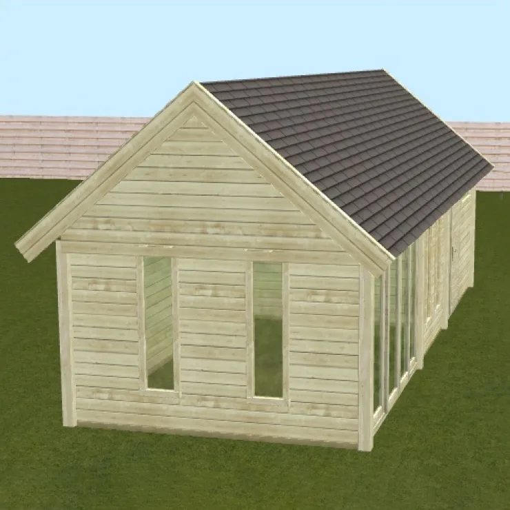 Houten woning 'Otis' - Vuren - 9,2 x 3,5 m