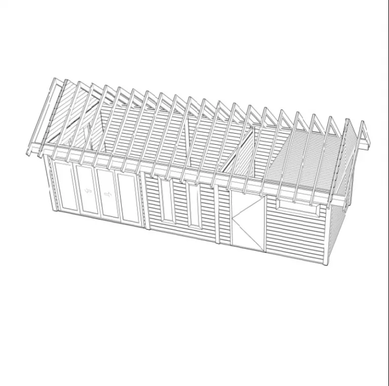 Houten woning 'Otis' - Vuren - 9,2 x 3,5 m