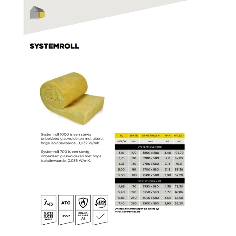 Isover Systemrol 1000 - Glaswoldeken