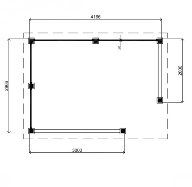 Overkapping 'Evora' - Vuren - 4,2 x 3 m