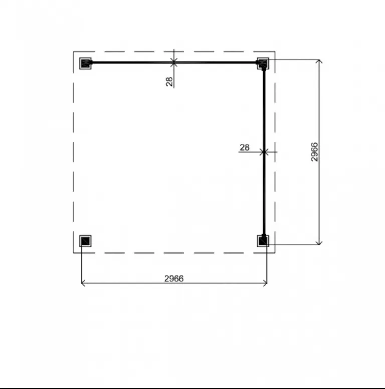 Overkapping 'Tarragona' - Vuren - 3 x 3 m