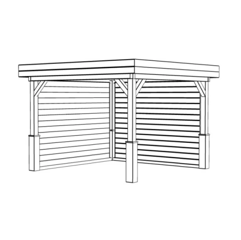 Overkapping 'Tarragona' - Vuren - 3 x 3 m