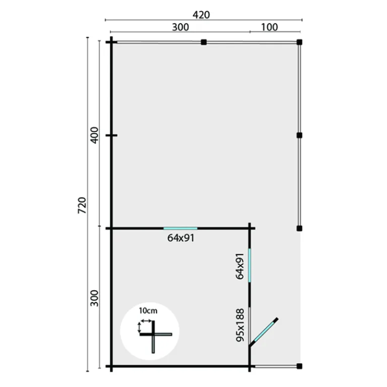 Poolhouse Blokhut 'Ragna' - 7,2 x 4,2 m