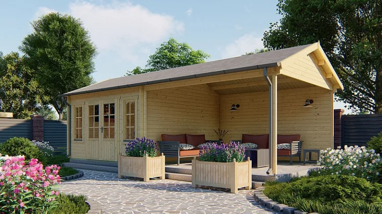 Poolhouse Blokhut 'Kwaspa'- 8 x 4 m