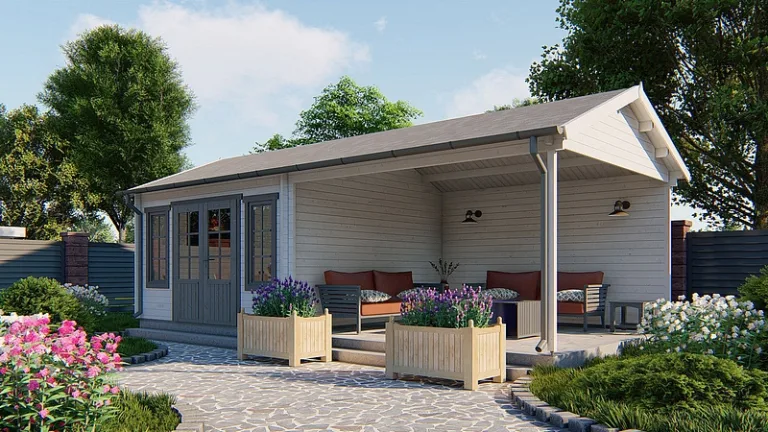 Poolhouse Blokhut 'Kwaspa'- 8 x 4 m