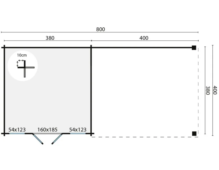 Poolhouse Blokhut 'Kwaspa'- 8 x 4 m