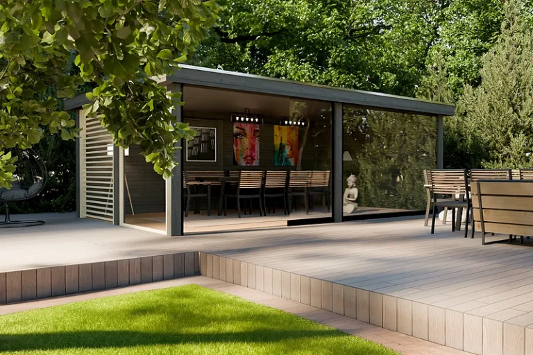 Poolhouse 'Lux' - vuren - 6,3 x 3,8 m