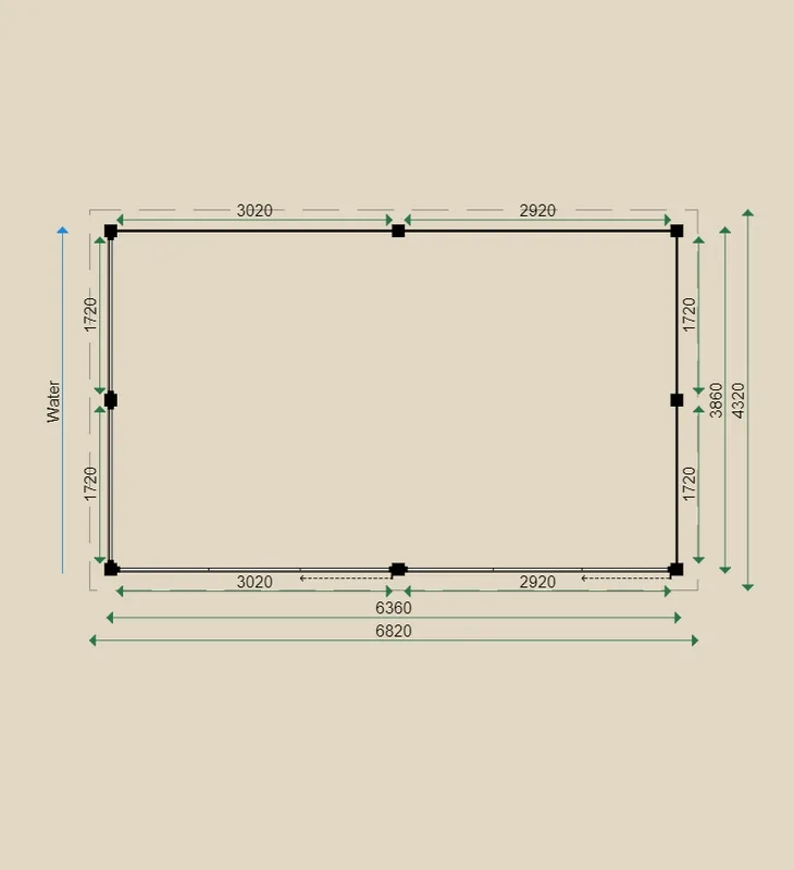 Poolhouse 'Lux' - vuren - 6,3 x 3,8 m
