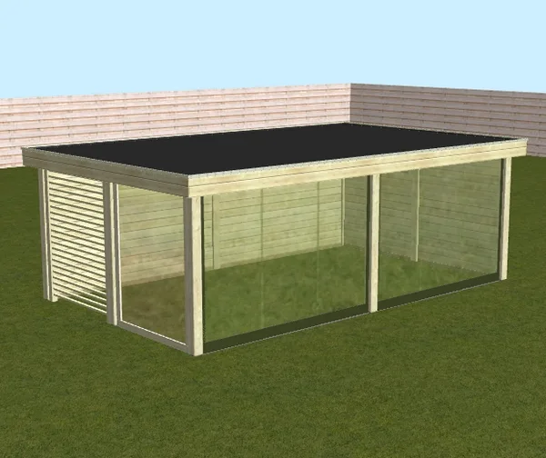 Poolhouse 'Lux' - vuren - 6,3 x 3,8 m