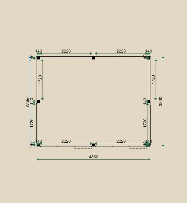 Poolhouse 'Ceres' - Vuren steigerhout - 4,8 x 3,8 m
