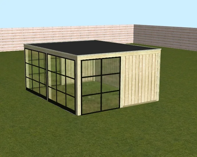 Poolhouse 'Ceres' - Vuren steigerhout - 4,8 x 3,8 m